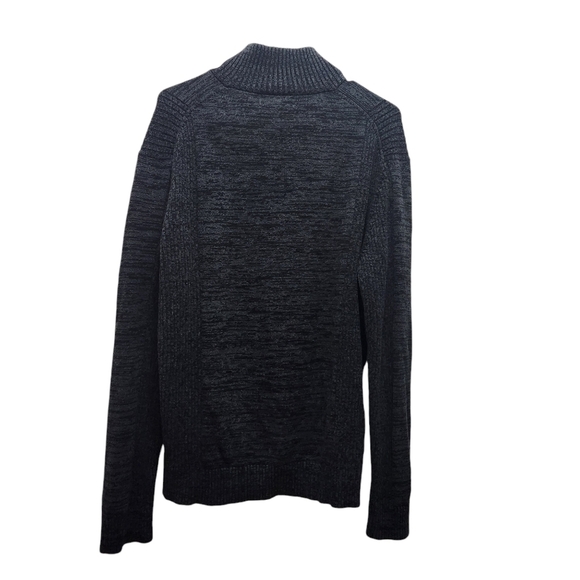 Calvin Klein Men's L 1/4 Zip Mock Turtle Neck Heathered Gray Cotton Sweater Y2K - Picture 2 of 6